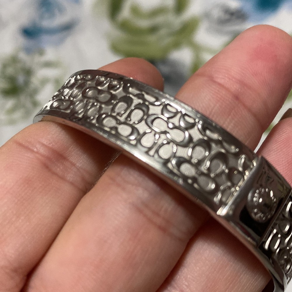 Authentic Coach Silver Bangle Bracelet - image 5